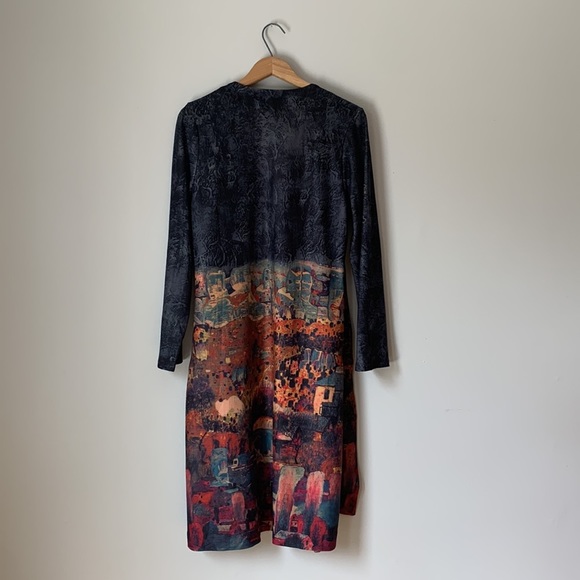 LONGLINE Jacket City Scape Simply Couture Women’s Long Sleeve Size Small - Picture 10 of 15